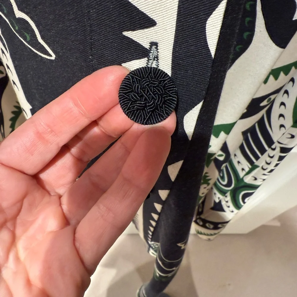 Farmrio Black, White & Green Printed Maxi Dress - Picture 3 of 7